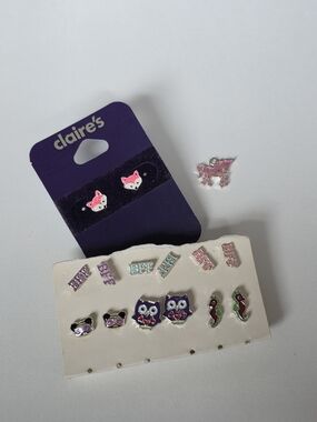 Girl's Jewelry Set - Animal and BFF Stud Earrings Set, Unicorn Charm